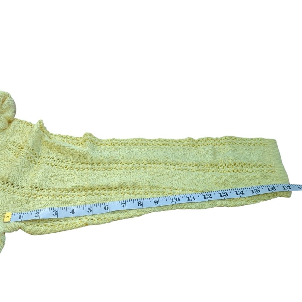 Denim & Co Bright Yellow Pointelle Knit Sweater 3XL - Picture 7 of 10